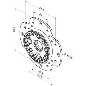 Support pour moteur NICE TTGO compact en aluminium avec flanc acier pour joue a téton Zurfluh-Feller