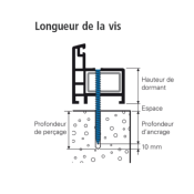 Vis de fixation Ecofix 7,5 x 82 mm pour pose sur support maçonné - sans tête