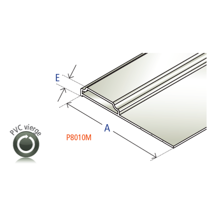 Plat moulurés en PVC vierge blanc 80 x 2,5 mm