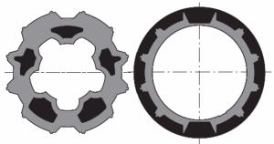 Jeu roue + couronne SOMFY pour moteur Ø 50mm SOMFY/SIMU pour tube IMBAC Ø 50mm