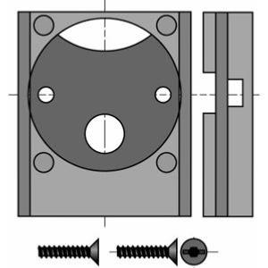 Support pour moteur Ø 40 SOMFY dans caisson tiroir