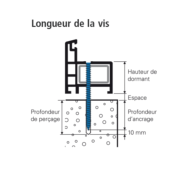 Vis de fixation Ecofix 7,5 x 182 mm pour pose sur support maçonné - sans tête