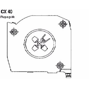 Plaque-guide coté opposé manoeuvre, support roulement coté gauche pour coffre SOPROFEN CX22