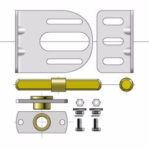 Support intermédiaire complet pour axe de volet roulant + moteur Ø 40 et 50 SOMFY