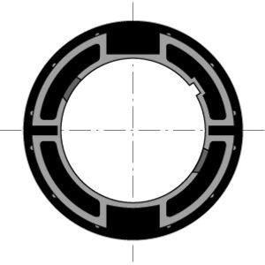 Couronne moteur SOMFY gamme 50 pour tube WELSER ø.70mm X 1,5mm à goutte plate (vendu par 10)