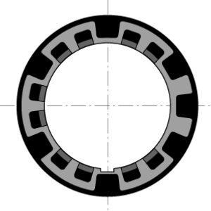 Couronne moteur SOMFY gamme 50 pour tube SIMBAC ø.85mm à goutte ronde