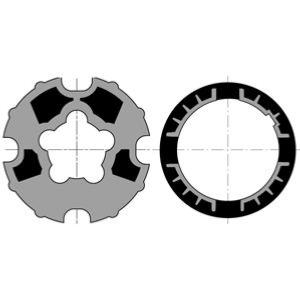 Jeu roue + couronne SOMFY pour moteur Ø 60mm SOMFY/SIMU pour tube DOHNER Ø 78mm